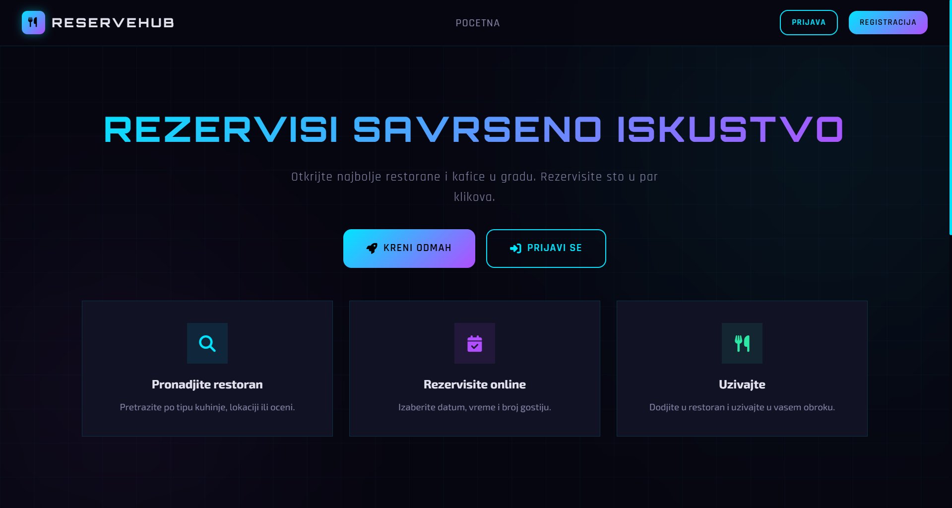 ReserveHub — Platforma za rezervaciju restorana